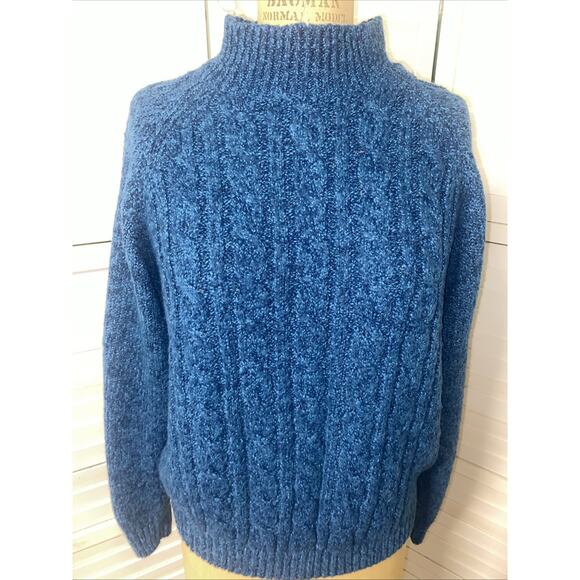 Vintage 90s Partners Mervyns Women’s Blue Long Sleeve Acrylic Sweater Large - Picture 2 of 8